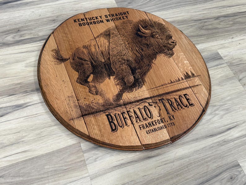 Buffalo Trace whiskey bourbon barrel head
