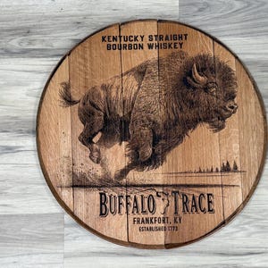 Buffalo Trace whiskey bourbon barrel head