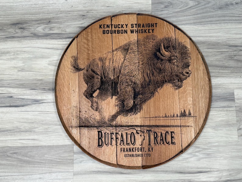 Buffalo Trace whiskey bourbon barrel head