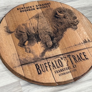 Buffalo Trace whiskey bourbon barrel head