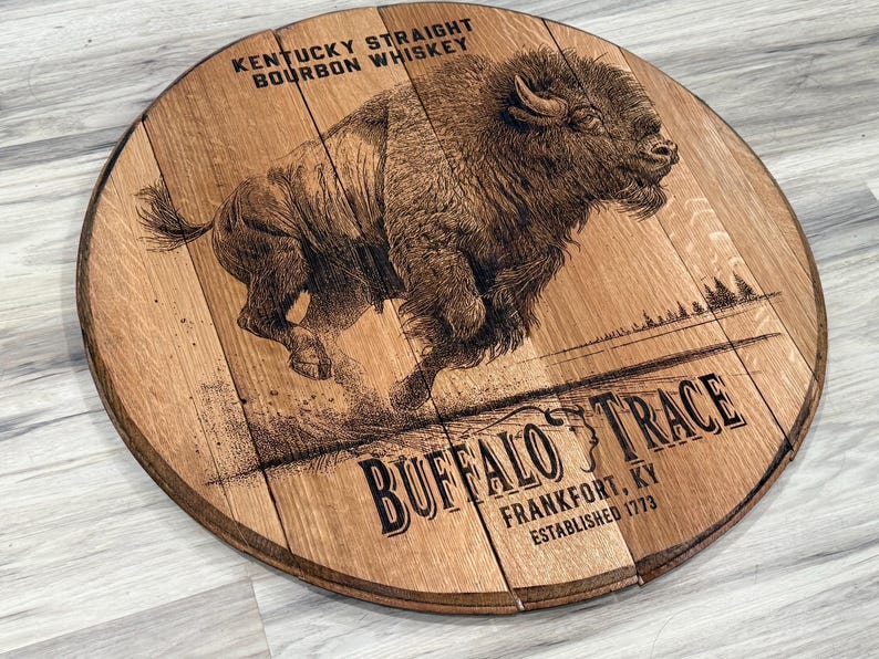 Buffalo Trace whiskey bourbon barrel head