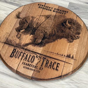 Buffalo Trace whiskey bourbon barrel head