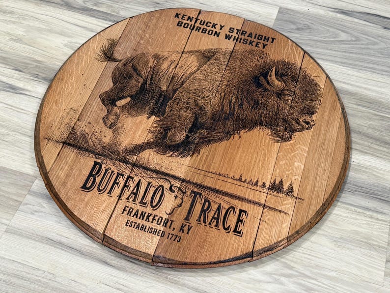 Buffalo Trace whiskey bourbon barrel head
