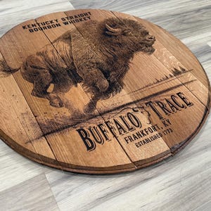 Buffalo Trace whiskey bourbon barrel head