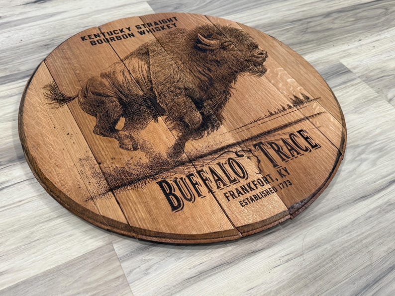 Buffalo Trace whiskey bourbon barrel head