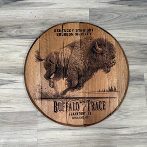 Buffalo Trace whiskey bourbon barrel head