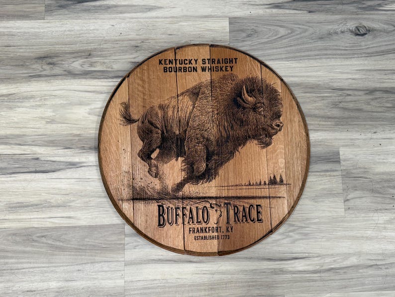 Buffalo Trace whiskey bourbon barrel head
