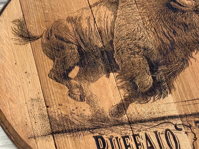 Buffalo Trace whiskey bourbon barrel head