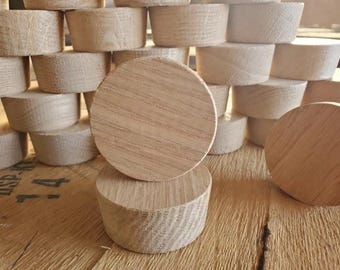 2" Bourbon Barrel Stave Bung Holes | 2 inch wood Barrel Poplar bung plugs | barrel bung hole | barrel plug | barrel cork | Barrel Bungs