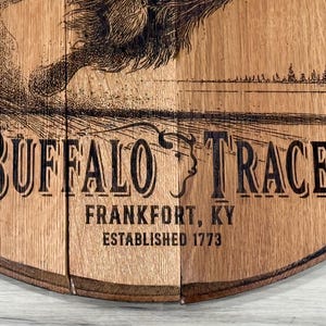Buffalo Trace whiskey bourbon barrel head