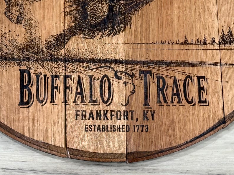 Buffalo Trace whiskey bourbon barrel head