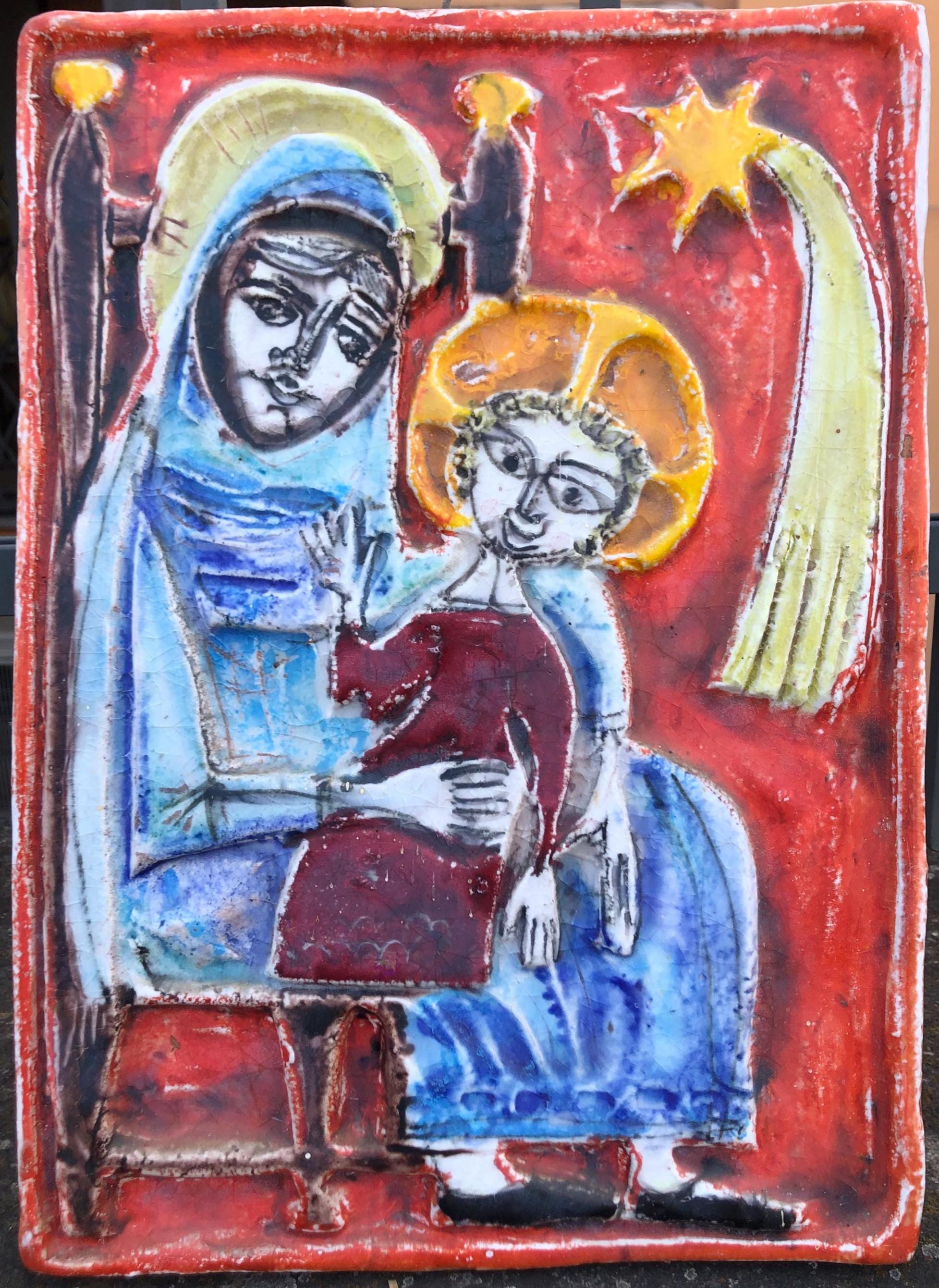 Ceramic plaque by Giovanni De Simone 1951 (Palermo - Italy)