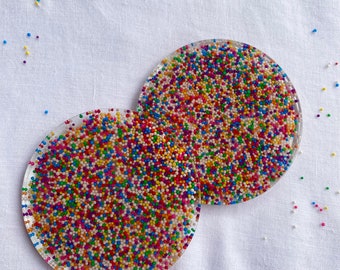 Sprinkle Drink Resin Coasters (1/4 inch thick)