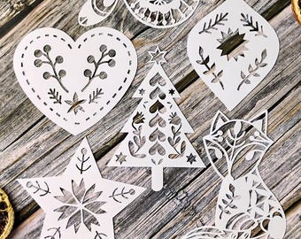 Printable Scandi Christmas Papercutting Templates