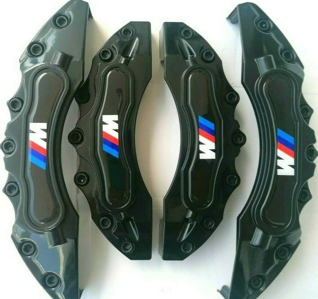 MGP Brake Caliper Covers for BMW 318iC 1984-1993 * Black Finish with Silver Engraved Logos