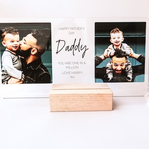Vatertags Geschenk | Personalisiertes Papa Foto Geschenk | Angepasste Vatertag Foto Plakette | Individueller Rahmen & Foto| Geschenke für Papa