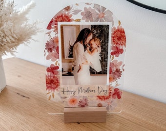 Personalised Mother's Day print | Floral Mother's Day Photo Plaque | Floral Mother's Day Photo Gift |First Mother's Day | Mother's Day Gift