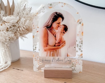 Personalised Mother's Day gift | Floral Mother's Day Photo Plaque | Daisy Mother's Day Photo Gift |First Mother's Day | Mother's Day Gift