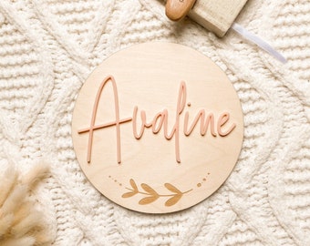 Custom Birth Announcement Plaque -  Wood and Acrylic Baby Name Plaque - Baby arrival - Nursery Decor