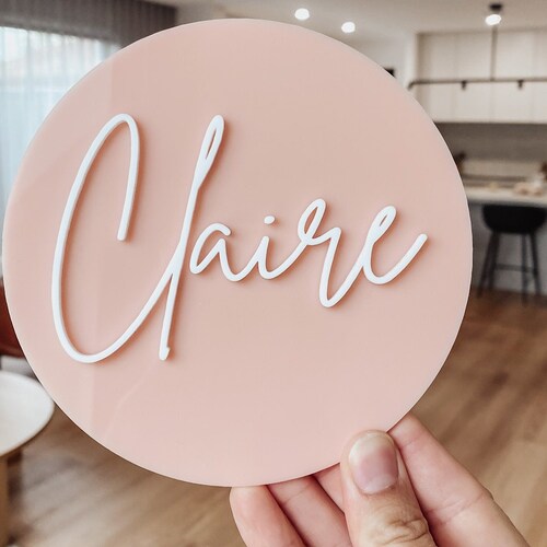 Nursery Name Plate Birth Announcement Plaque Acrylic Baby Etsy