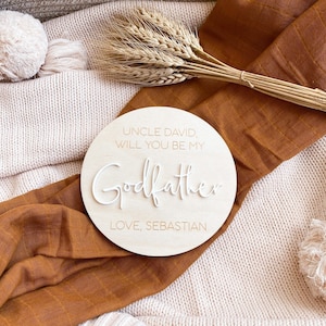 Will you be my Godparents Plaque - Wood and Acrylic Godparent proposal Plaque -Godparent Announcement Prop -  Godmother and Godfather plaque