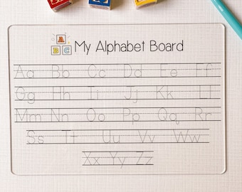 Acryl overtrekbord voor alfabet: kinderen leren