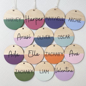 Personalised Wooden Dip Dye bag tags |Kinder Bag Tag| Kids School Bag Tags | Daycare bag tag