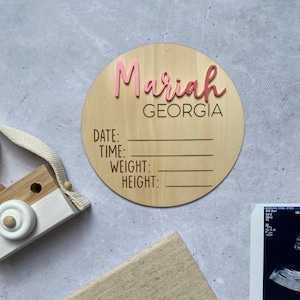 Acrylic Birth Announcement Plaque