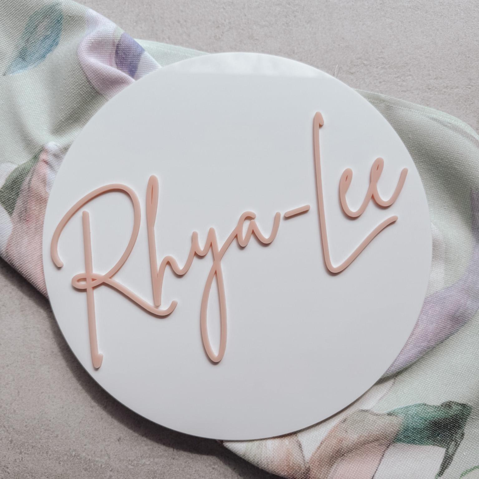 Nursery Name Plate- Birth Announcement Plaque - Acrylic Baby Name ...