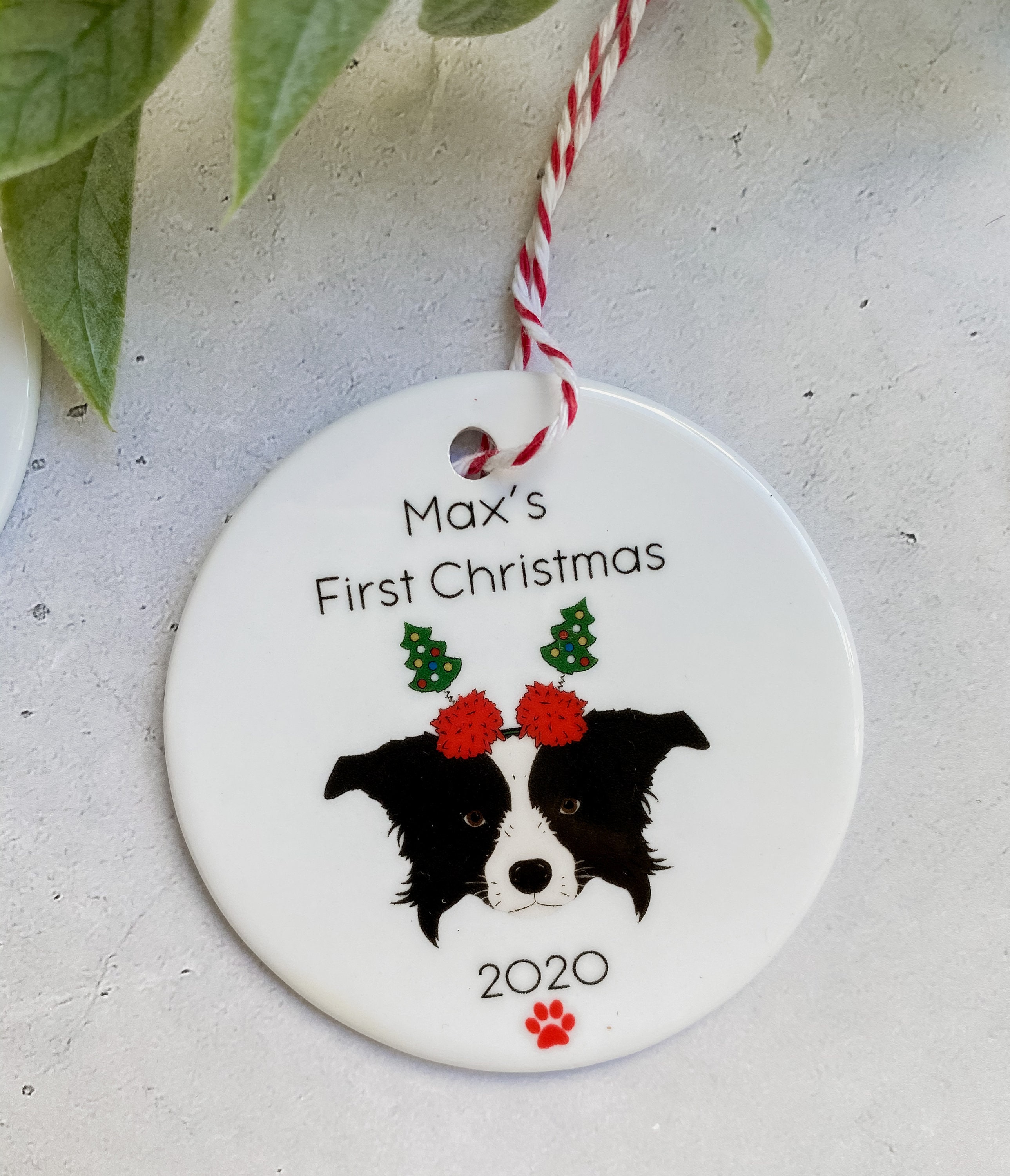 Personalised Dog Christmas Decoration Ceramic Bauble Dogs Etsy