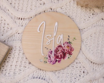 Custom Wooden and Acrylic Name Plaque - Birth Announcement - Name Plaque