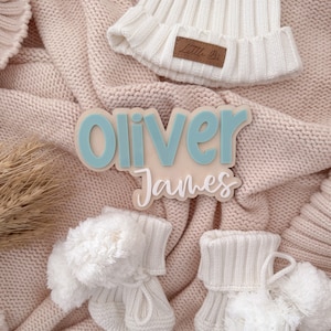 Personalised Birth Announcement Plaque | Newborn Birth announcement | Baby name plaque | Nursery Decor | Newborn announcement photo prop
