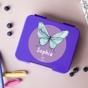 Personalised Childrens Mini Bento Snack Box | Personalised Lunchbox | Back to School | Butterfly Lunchbox