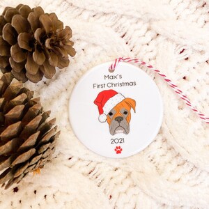 Personalised Dog Christmas Decoration Ceramic Bauble Dogs First Christmas Dog Christmas Decoration image 10