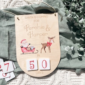 Aftelkalender voor kerst - gepersonaliseerde adventskalender - kerstkalender voor het gezin - kerstdecoratie voor thuis - kerstornament