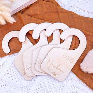 Wooden Engraved Nursery Wardrobe Organisers, Baby wardrobe dividers, Botanical engraved wardrobe dividers, Newborn - size 1
