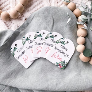 Acrylic Want, Need, Read, Share and Wear gift tags | Personalised Gift Tags | Christmas present tag | Set of 5 custom gift tags