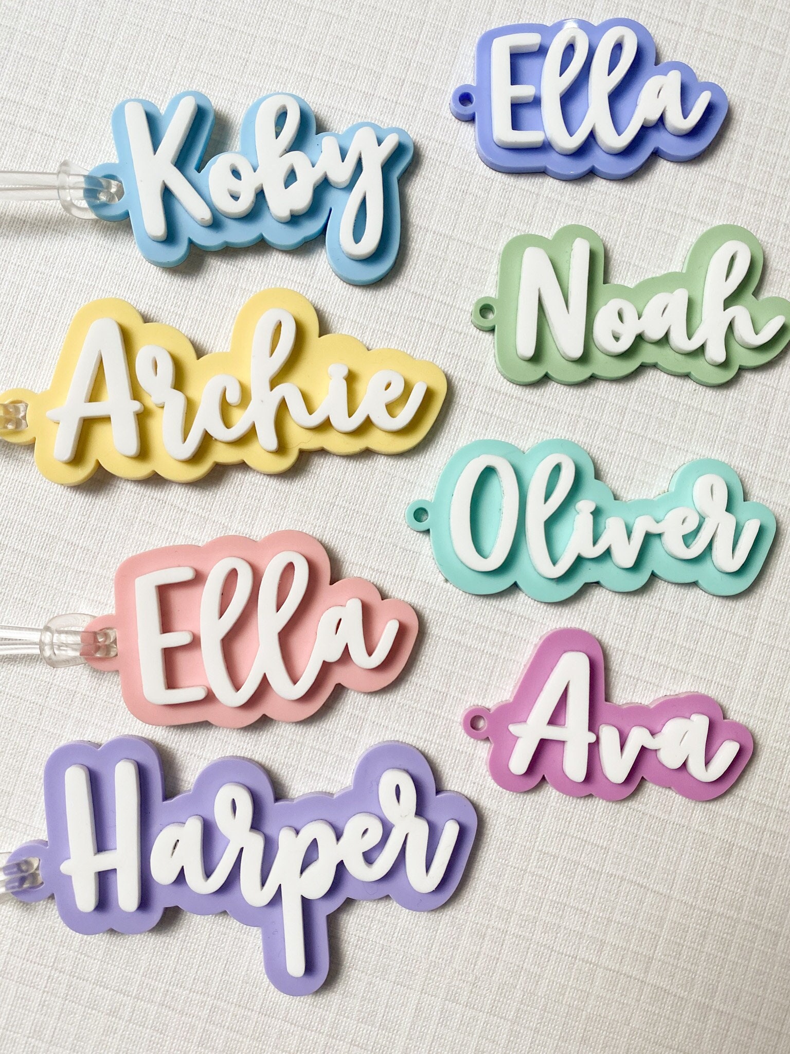 Acrylic kids Bag Tag| colourful Bag Tag | Personalised bag tag for kids | custom Kinder Bag Tag| Kids School Bag Tags