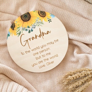 Mother's Day Gift Gift for grandma Sunflower plaque for Mother's Day Mother's Day wooden Wall Plaque image 3