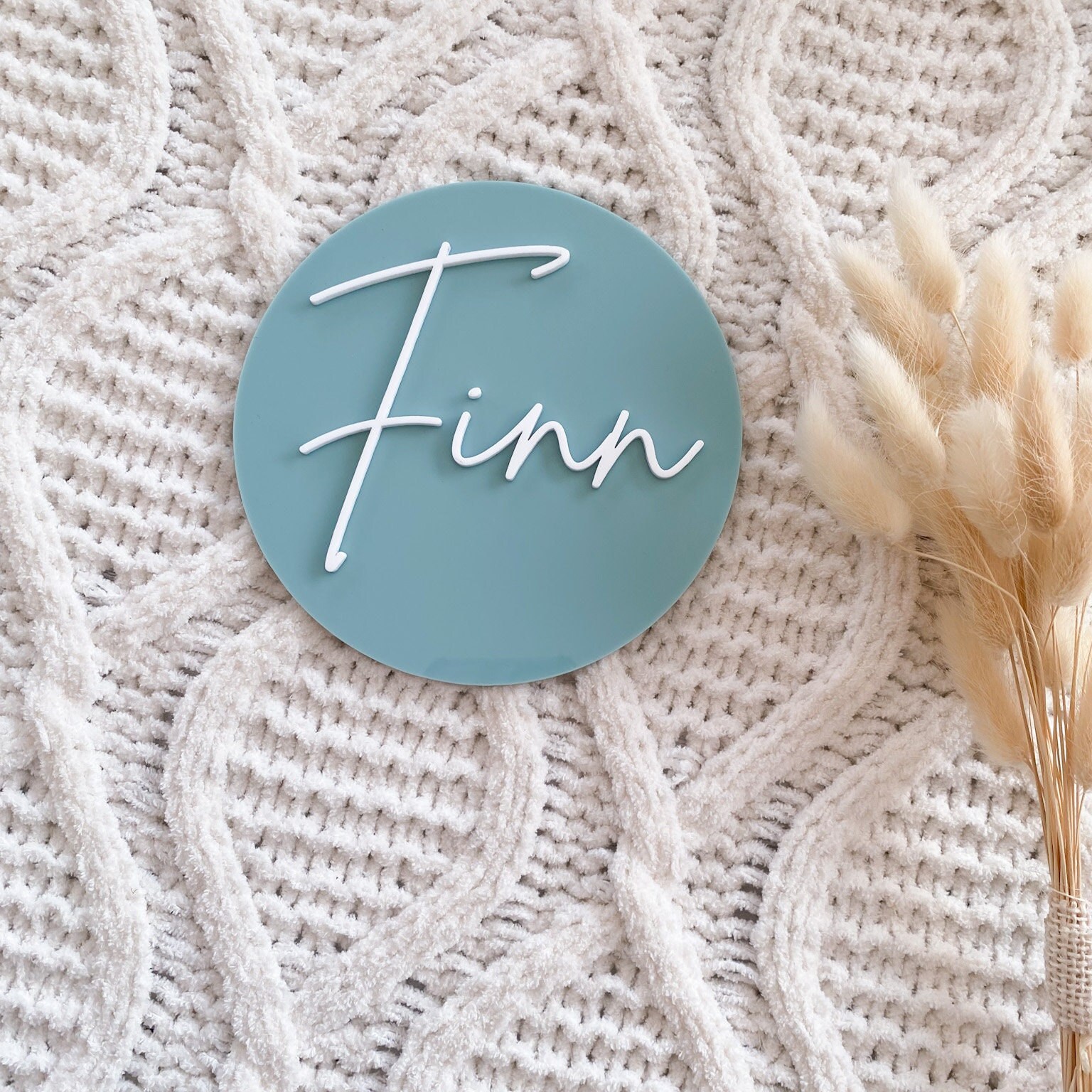 Nursery Name Plate- Birth Announcement Plaque - Acrylic Baby Name ...