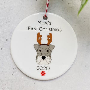 Personalised Dog Christmas Decoration Ceramic Bauble Dogs First Christmas Dog Christmas Decoration image 5