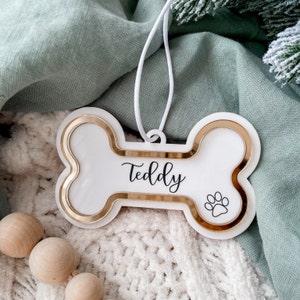 Dog Bone Christmas Decoration Personalised pet Decoration Dogs First Christmas Christmas ornament Pet Christmas Decor image 2