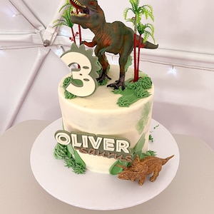 Customisable One year old Cake Topper | First Birthday | Dinosaur Cake Topper | 3D Cake topper | Dinosaur Birthday Theme image 2