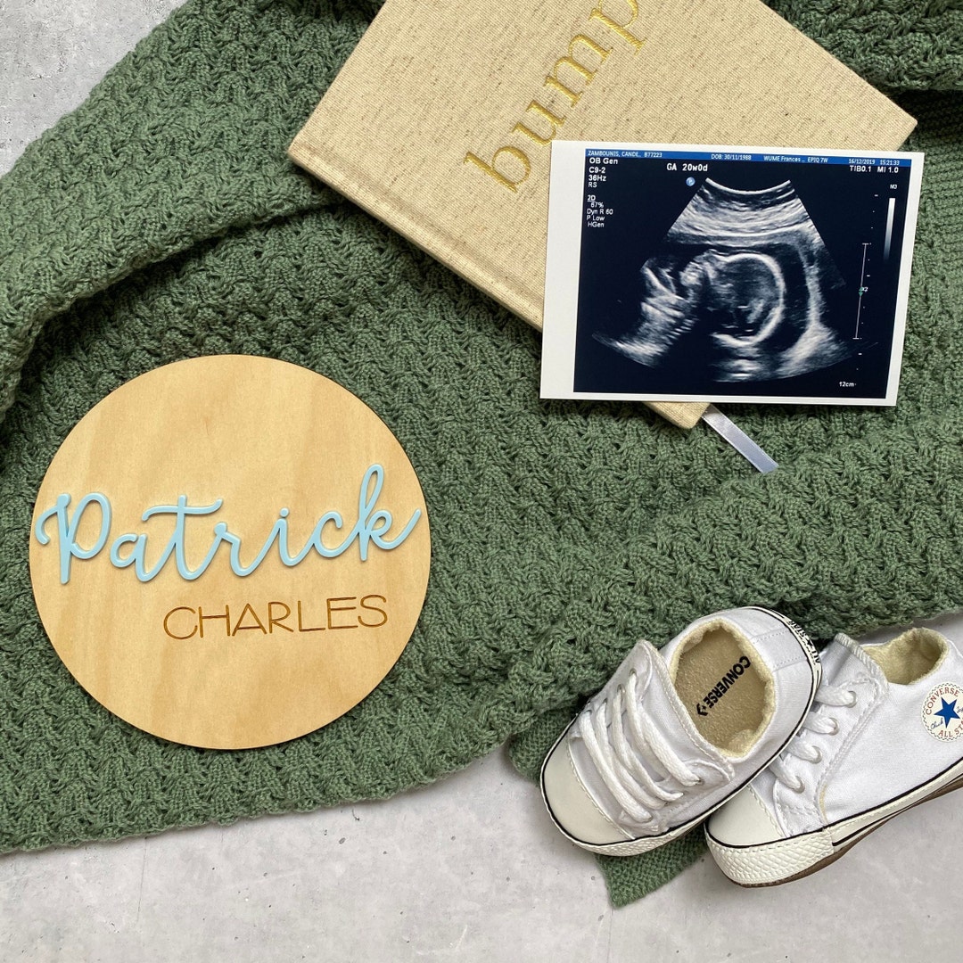 Custom Wooden and Acrylic Name Plaque - Birth Announcement - Name ...