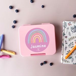 Personalised Childrens Mini Bento Snack Box | Personalised Lunchbox | Back to School | Rainbow Lunchbox