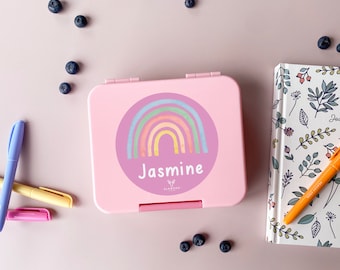 Personalised Childrens Mini Bento Snack Box | Personalised Lunchbox | Back to School | Rainbow Lunchbox