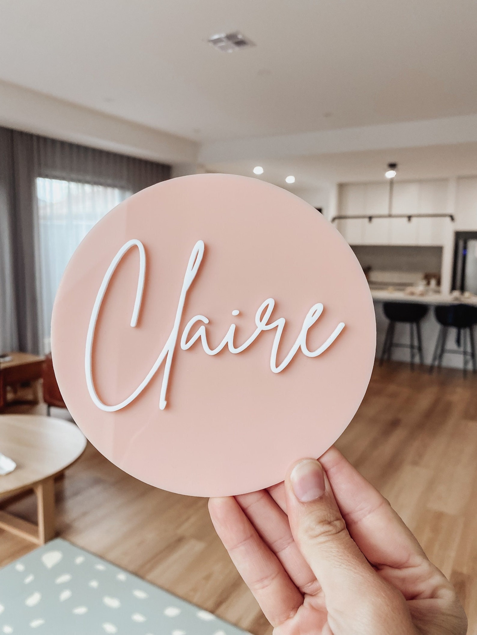 Nursery Name Plate Birth Announcement Plaque Acrylic Baby Etsy