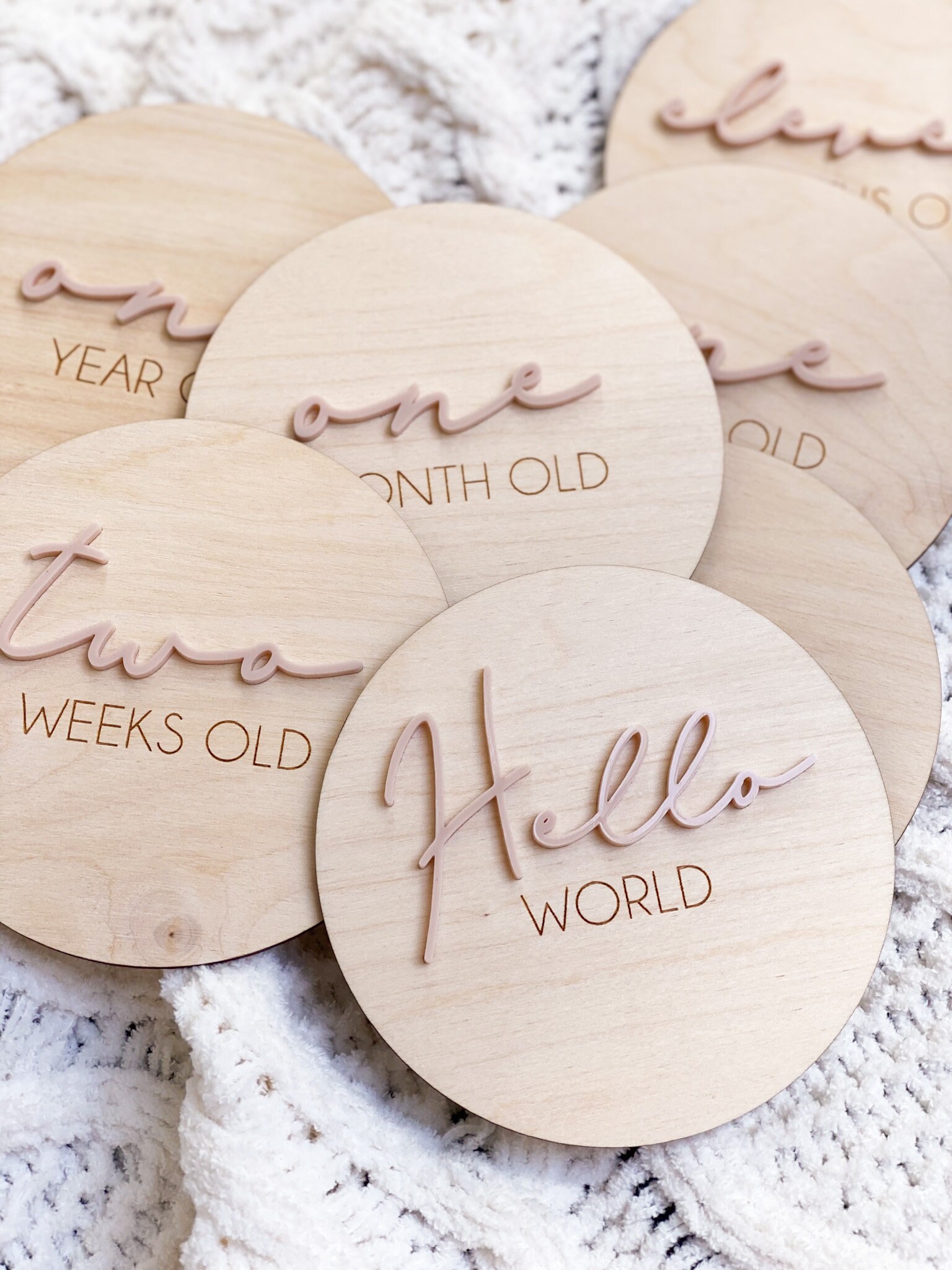 Set of 15 Baby Milestone Cards - Wooden and Acrylic Milestone Cards ...