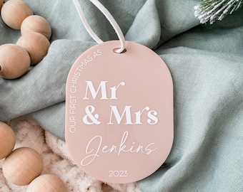 Arch First Christmas Married Tree Ornament | Mr and Mrs Christmas Decoration| Christmas Decoration