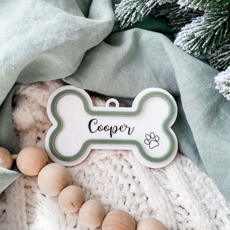 Dog Bone Christmas Decoration Personalised pet Decoration Dogs First Christmas Christmas ornament Pet Christmas Decor image 3